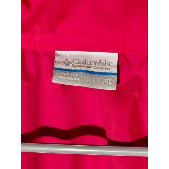 Columbia Women’s Rain Jacket XL Pink Lightweight Waterproof Windbreaker Hood - Picture 4 of 7
